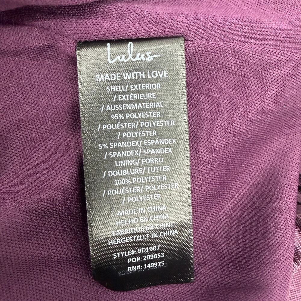 Lulus Whimsical Beauty Dark Purple Satin Plisse Strapless Maxi Dress Size M - Picture 10 of 13